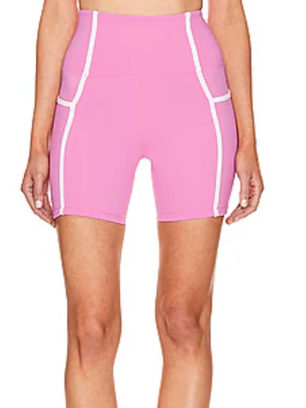 BEACH RIOT WOMEN BIKE SHORTS PINK TEXTURED Large NEW